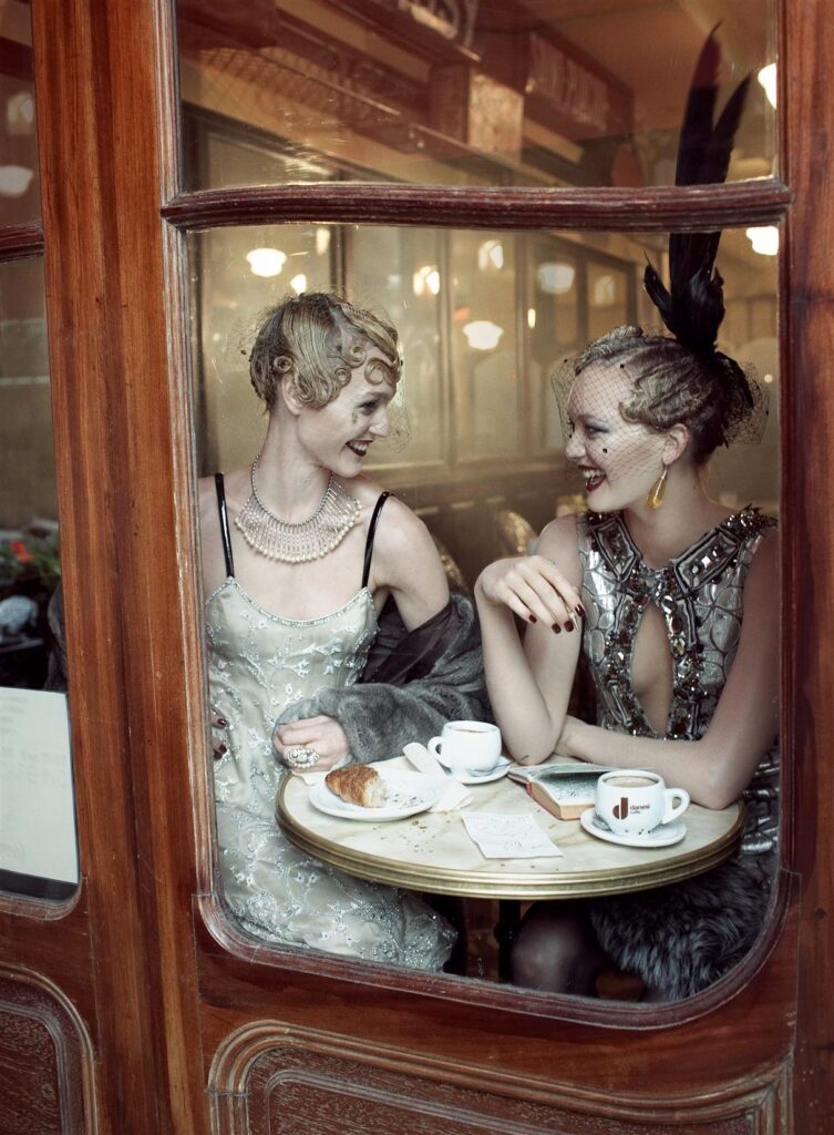 Gemma Ward and Sasha Pivovarova in "Paris Jet´aime", Steven Meisel & Grace Coddington, Vogue september 2007.